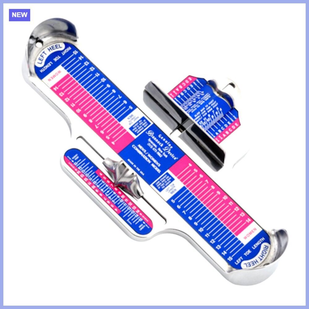 Combination Foot Measuring Device for Men and Women, Metal, US Sizes